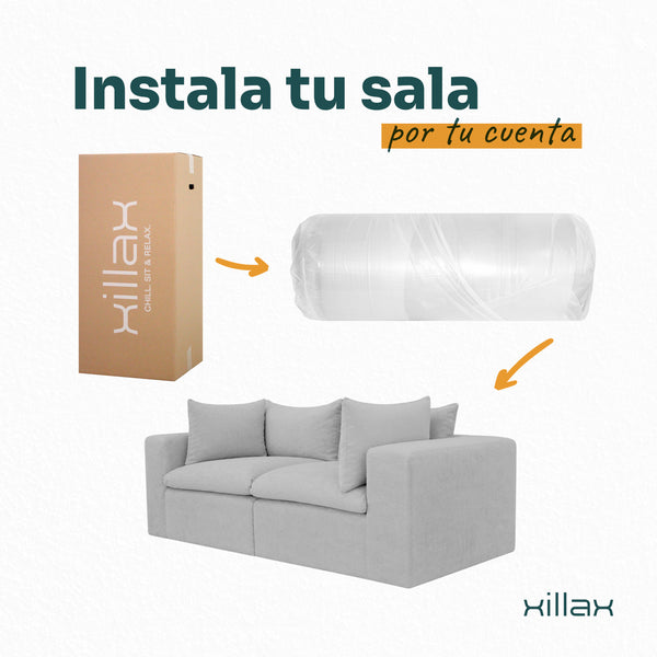Sala Love Cotton | Sala Modular de 2 Piezas | 100% Espuma | En Caja
