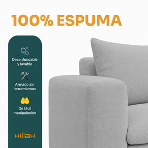 Sala Love Cotton | Sala Modular de 2 Piezas | 100% Espuma | En Caja