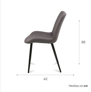 5603282 - SILLA TELA TAUPE/NEGRO GOK