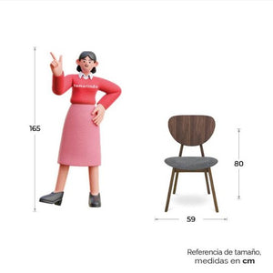 5603589 - Silla Tela Gris Oxford/nogal Cax