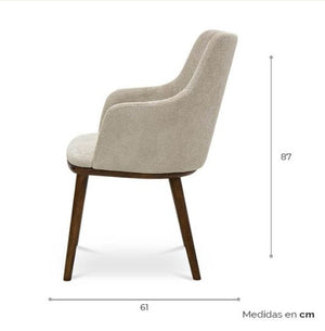 5603633 - SILLA TELA BEIGE/NOGAL KENZI