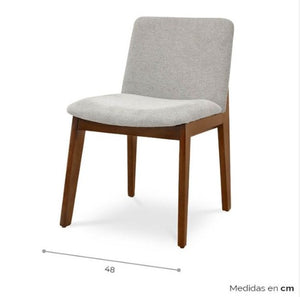 5604227 - SILLA TELA GRIS CLARO/ NOGAL ALYA