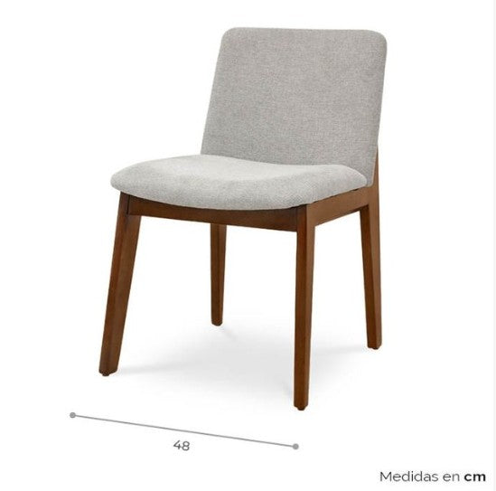5604227 - SILLA TELA GRIS CLARO/ NOGAL ALYA