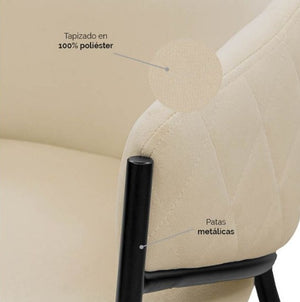 5604500 - Silla Tela Beige/negro Kavu