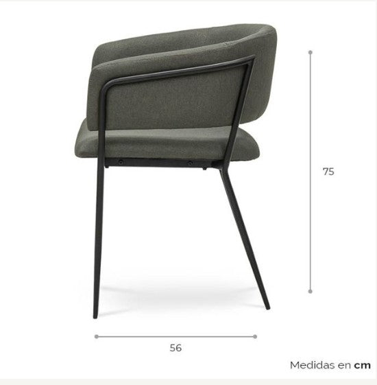 5604531 - Silla Tela Gris Oxford/negro Lumer