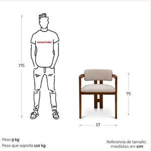 5604579 - Silla Tela Gris Claro/nogal Soru