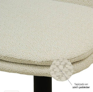 5611515 - Banco De Bar Tela Beige/negro Volk