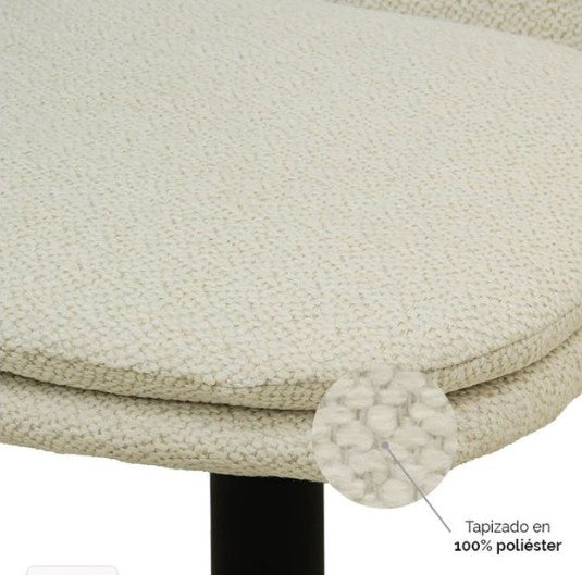 5611515 - Banco De Bar Tela Beige/negro Volk