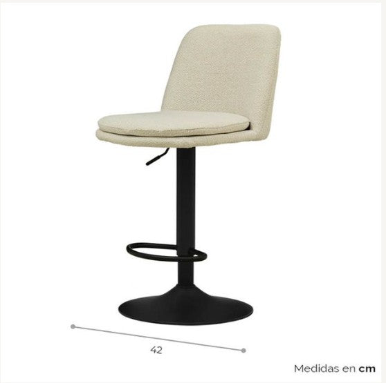 5611515 - Banco De Bar Tela Beige/negro Volk