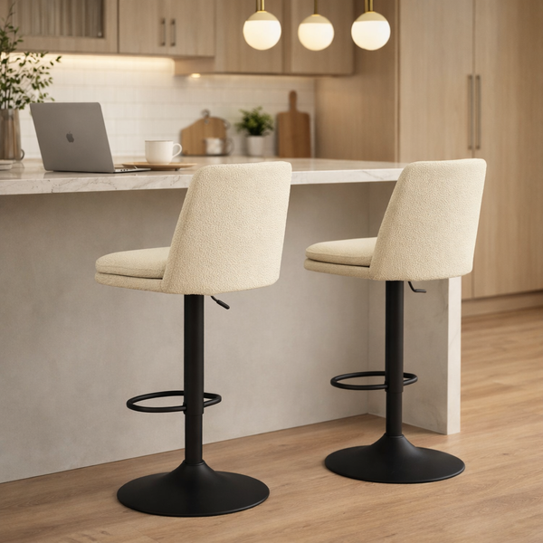 5611515 - Banco De Bar Tela Beige/negro Volk