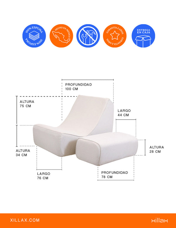 Sillón Gamer 100% espuma, en caja