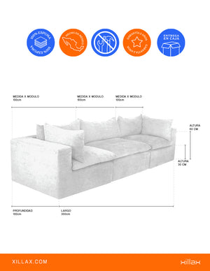Sala Cotton - Set 3 Pzs, 100% espuma, en caja