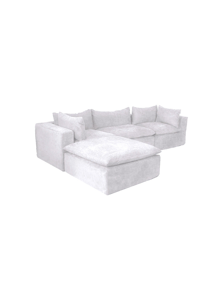 Sofa Chaise Cotton -Set de 4 Pzs, 100% espuma, en caja