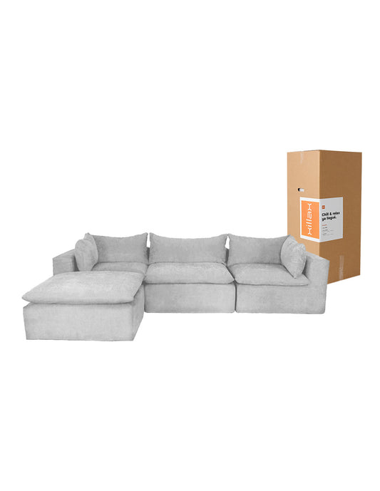 Sofa Chaise Cotton -Set de 4 Pzs, 100% espuma, en caja