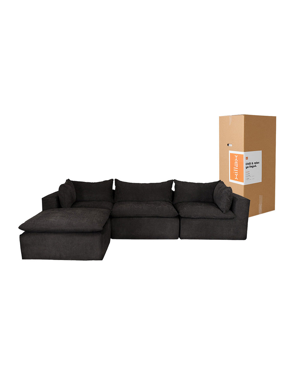 Sofa Chaise Cotton -Set de 4 Pzs, 100% espuma, en caja