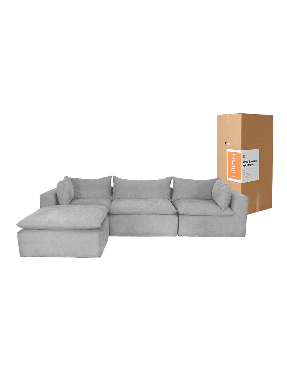 Sofa Chaise Cotton -Set de 4 Pzs, 100% espuma, en caja