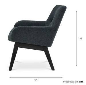 5063147 - Sillon Tela Gris Oxford/negro Veintiocho
