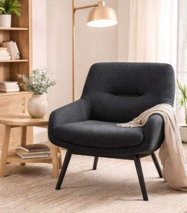 5063147 - Sillon Tela Gris Oxford/negro Veintiocho