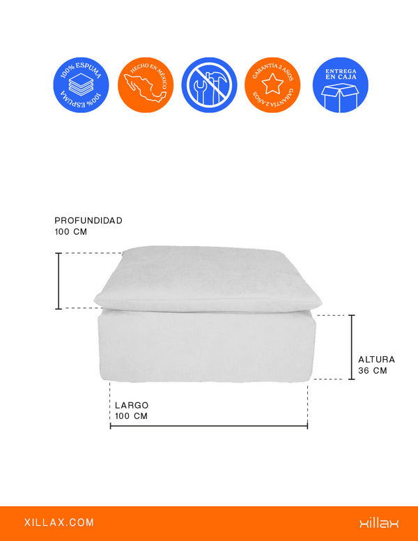 Cotton · Taburete individual para set, 100% espuma, en caja