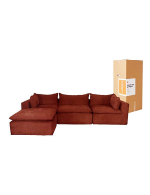 Sofa Chaise Cotton -Set de 4 Pzs, 100% espuma, en caja