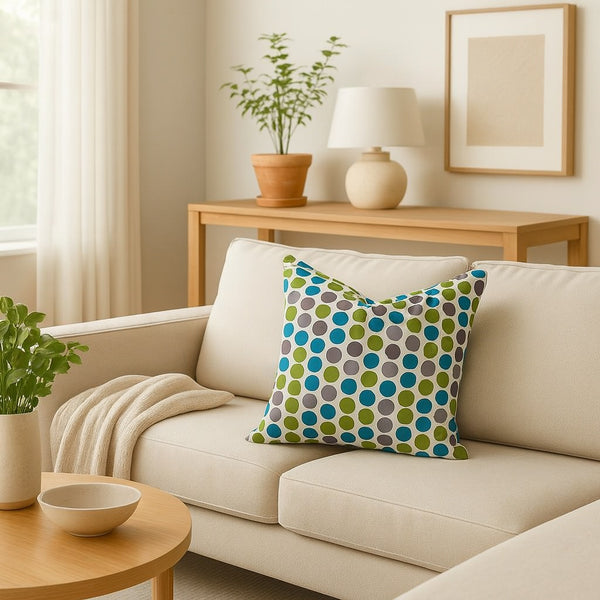 Cojin decorativo puntos colores