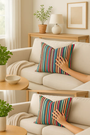Cojin decorativo rayas color