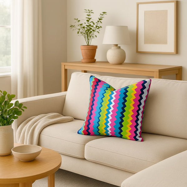 Cojin decorativo líneas zigzag