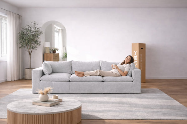 Sala Cotton Sofa - Set 3 Pzs, 100% espuma, en caja