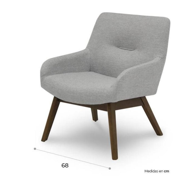 5062065 - SILLON TELA GRIS CLARO/NOGAL VEINTIOCHO