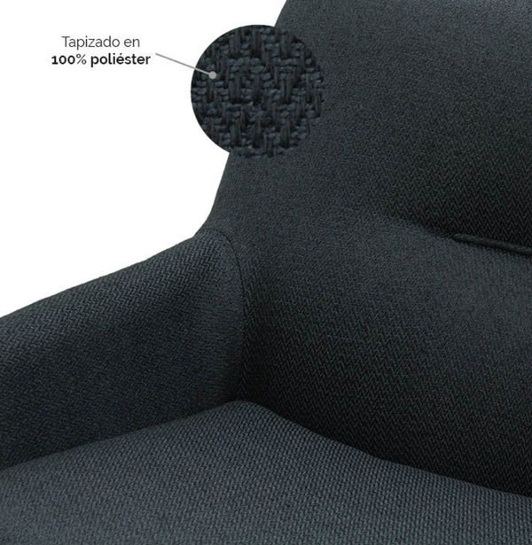 5063147 - Sillon Tela Gris Oxford/negro Veintiocho