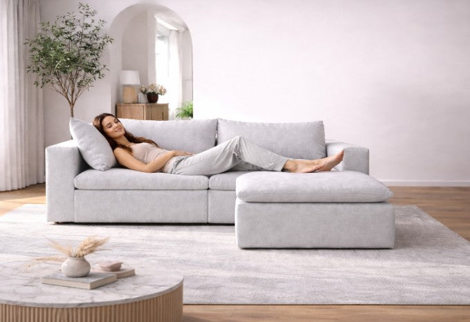 Sala Love cotton con taburete - Set 3 piezas,100% Espuma, en caja
