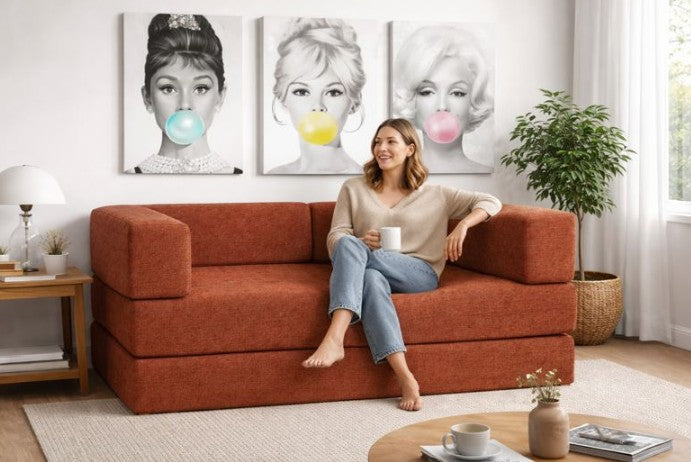 Xilly Bed,Sofa cama , 100% espuma, en caja (2m x 1m x 44cm alto)